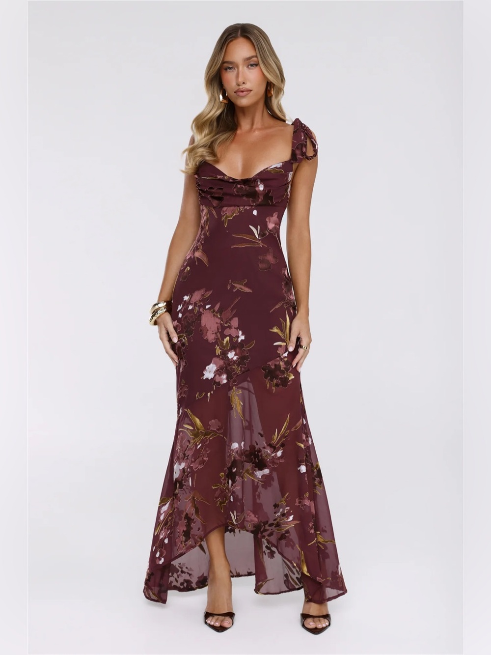 Hello Molly Closet Highlight Maxi Dress - Burgundy